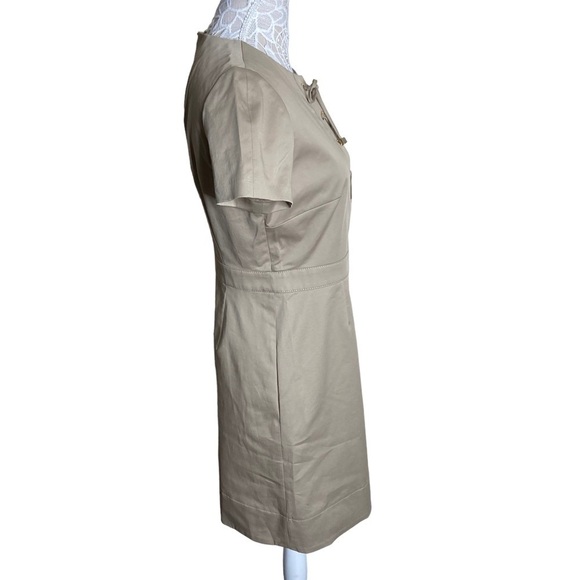 NWT PAULE KA Lace Up Short Sleeve Dress Beige size FR 44 US 14 (Large) - Picture 3 of 7